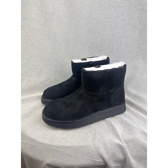 Universal Thread Shoes - Universal Thread Womens Black Faux Suede Ankle Boots Side Zip Memory Foam Size 7